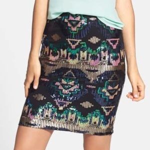 NWT High Waisted Sequin Midi Skirt